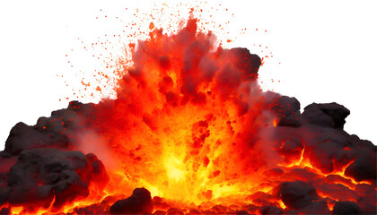 Canvas Print - Close up lava magma explosion.