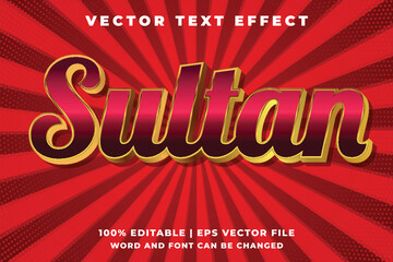 Wall Mural - Sultan luxury gold editable text effect template style