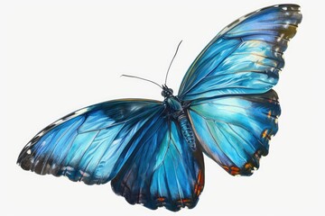 Poster - A beautiful blue butterfly with black spots on its wings. Perfect for nature lovers and insect enthusiasts