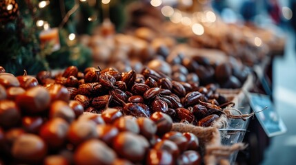 Poster - A collection of various nuts placed on top of a table. Suitable for use in food and nutrition-related projects