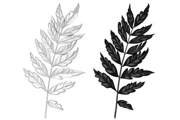 Poster - A black and white drawing of a plant. Suitable for various design projects