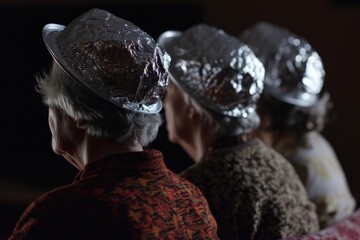 Poster - A group of older women sitting next to each other. Suitable for depicting friendship, community, and support among elderly women
