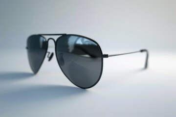 Poster - A pair of sunglasses placed on a white surface. Versatile and practical image for various purposes