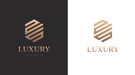 Aufkleber - Alphabet ZS luxury initial letters and hexagon brand monogram logo template. vector ilustration