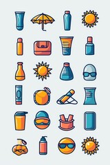 Poster - Various items displayed on a white background. Ideal for showcasing a collection or for use in product presentations