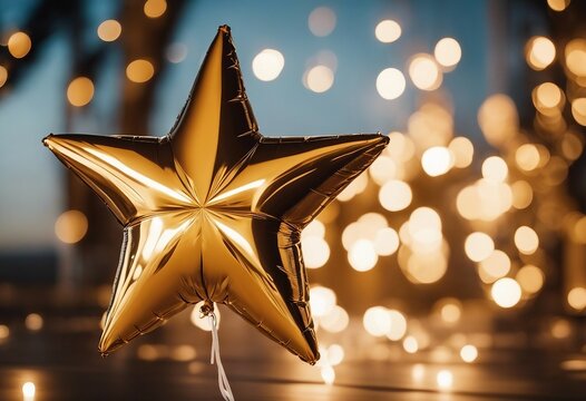 Gold star balloon for party and celebration