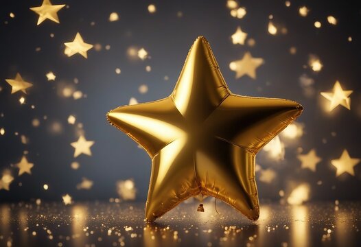 Gold star balloon for party and celebration