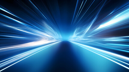 blue and white ray of light, light arc, high speed, technology abstract background