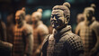 The marvels of Xian, China, with the awe-inspiring Terracotta Army warriors, an iconic symbol of ancient history and craftsmanship. Generative AI.