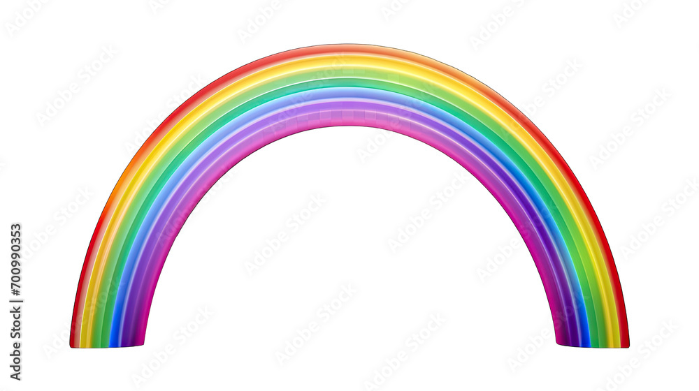 Rainbow icon. Shape arch realistic isolated on white transparent ...