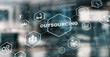 © Funtap - Outsourcing. Recruitment business strategy concept. Internet and modern technology