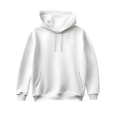 Wall Mural - White clean hoodie without background. Ready for mockup. Transparent PNG inside 
