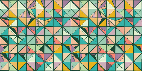 Poster - Broken and stylish colored tiles. Vector square tiles of various colors. Stylish broken cracked tiles.