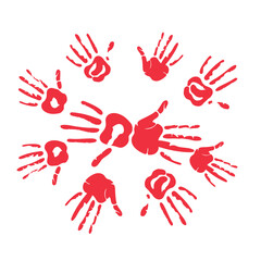 Wall Mural - red hand day support