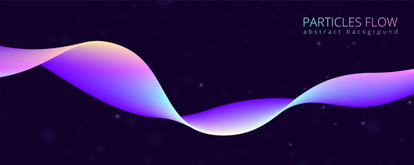 Poster - Abstract line background. Water wave, blue and purple gradient shape for medical or sound flow, 3d relax fluid. Modern design for wallpaper and backdrop. Contemporary vector wavy design