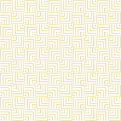 Yellow and white seamless abstract geometric overlapping lines and squares pattern