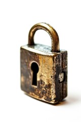 Aufkleber - Metal padlock with a keyhole on a white background. Suitable for security, protection, and locking concepts