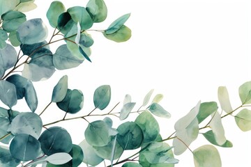 Poster - A close-up view of green leaves on a plant. This image can be used for various purposes