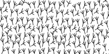 Seamless Vector Pattern With Trace Of Bird Paws, Chicken Footprints In Hand Drawn Doodle Style. Bird Steps Background With Wallpaper. Illustration.