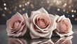 Piękne, satynowe Róże w odcieniu pastelowego różu. Tapeta, kartka, dekoracja. Generative AI