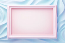 Pink and blue abstract background or pattern with empty mockup frame, creative design template with copyspace