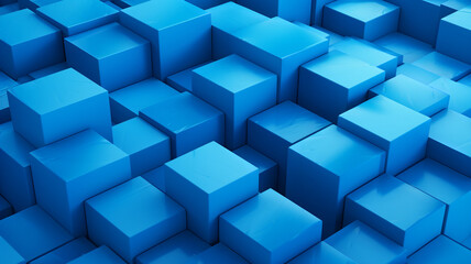 Wall Mural - Abstract pattern made of blue cubes, blue abstract background, geometric shapes