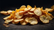Spicy cassava chips are a delicious snack on an isolated background
