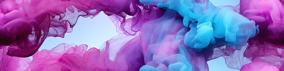 Wall Mural - Vivid Pink and Blue Ink Clouds in Water Abstract Background