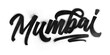 Mumbai city name written in graffiti-style brush script lettering with spray paint effect isolated on transparent background
