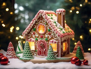 Wall Mural - christmas gingerbread house