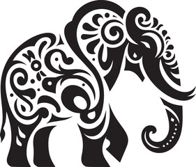 Wall Mural - Ornate Elephant Silhouette