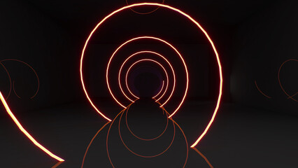 Poster - Abstract background technology line neon light background,mock up stage for product presentation,3D rendering