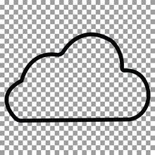 Cloud Shape Icon, Simple Outline Cloud Design Collection For Apps And Web, Twelve Different Vector Shapes Of Clouds.