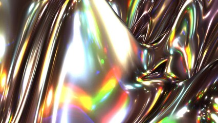 Poster - Flowing animation of colorful glowing light and glossy background 