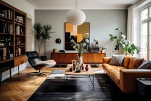 Artfully Arranged Mid-century Copenhagen Living Space With Curated Decor, Statement Pieces, And A Timeless Vibe