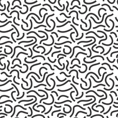 Sticker - Black curved lines isolated on white background. Bold Squiggles.