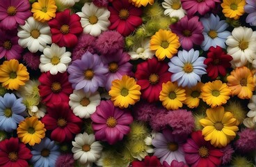  colorful flowers background. A Mesmerizing Pattern of Multicolor Small Flowers