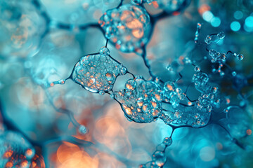 microscopic cell structure, an abstract medical image capturing the intricate details of cellular st