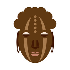 Sticker - nigerian mask wood