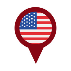 Poster - presidents day flag location pin