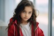 © Inigo - portrait of a beautiful little girl with long hair in a red jacket