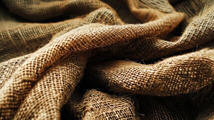 Poster - Texture or background in the form of old burlap fabric. AI generative.