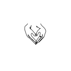 Fototapete - Continuous Line Drawing love line silhouette. Illustration Icon Vector