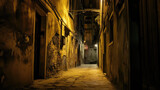 Fototapeta Uliczki - Dark Bronze Alley: Theater Backdrop