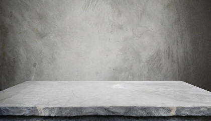 Stone table top and background of grey old concrete wall - can used for display or montage your products.