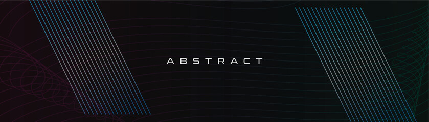 Poster - Abstract background with colorful lines. A modern futuristic poster with line arts.