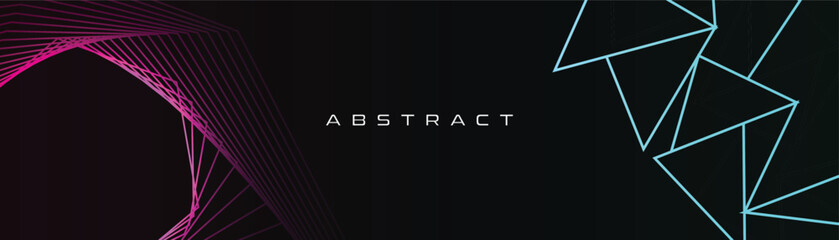 Poster - Abstract background with colorful lines. A modern futuristic poster with line arts.