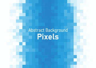 Poster - Pixels disintegrate pattern. geometric mosaic background, blue color gradient vector illustration template for poster, web banner.