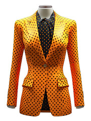 Wall Mural - Orange Women_s Clothing Casual, Suit Jacket Suit and Tuxedo With Dotted Pattern On Transparent Background