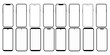 phone black and white blank icon set